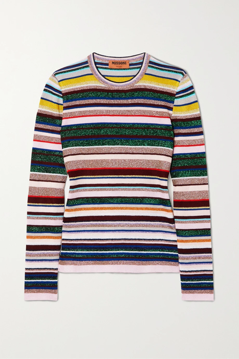 유럽직배송 미쏘니 스웨터 MISSONI Metallic striped crochet-knit sweater 25185454456055395