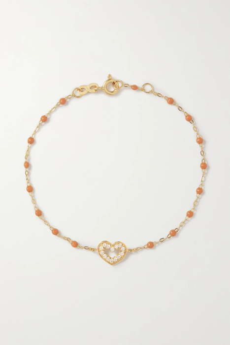 유럽직배송 지지끌로죠 팔찌 GIGI CLOZEAU Heart Supreme 18-karat gold, resin and diamond bracelet 24772899113495061