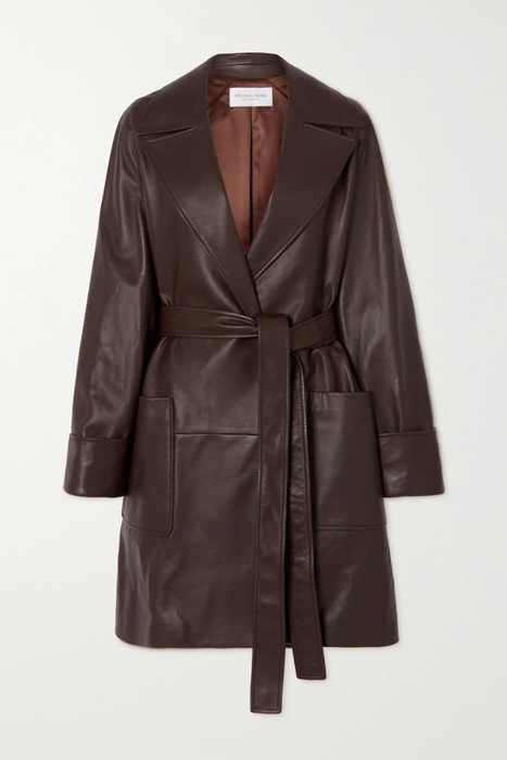 유럽직배송 마이클코어스콜렉션 MICHAEL KORS COLLECTION Naomi belted leather trench coat 13452677153105812