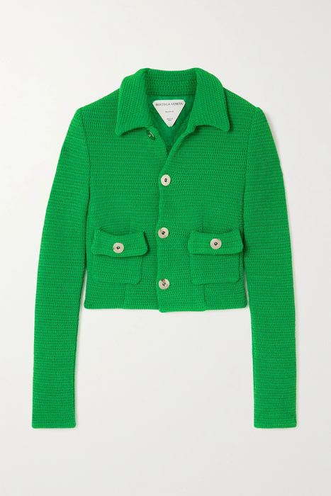 유럽직배송 보테가베네타 BOTTEGA VENETA Cropped open-knit cotton-blend jacket 2204324140609721