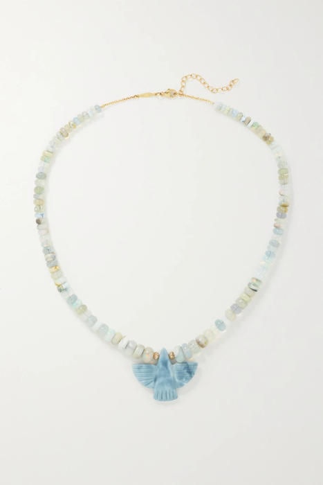 유럽직배송 잭키에이슈 목걸이 JACQUIE AICHE Thunderbird 14-karat gold, lapis lazuli and turquoise necklace 27086482324887584