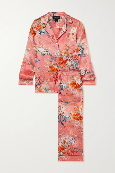 유럽직배송 MENG Floral-print silk-satin pajama set 27086482324339259