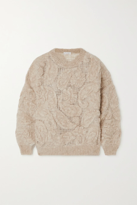 유럽직배송 브루넬로쿠치넬리 BRUNELLO CUCINELLI Crochet-knit mohair-blend sweater 11452292646542984