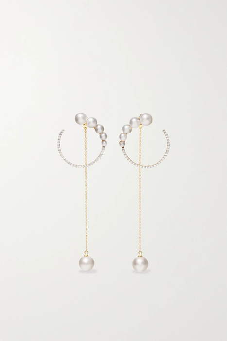 유럽직배송 마테오 귀걸이 MATEO 14-karat gold, pearl and diamond earrings 20346390236441969