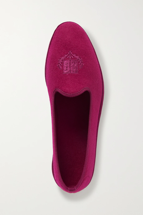 유럽직배송 로로피아나 LORO PIANA Venice embroidered cashmere-blend flannel slippers 18706561955889804