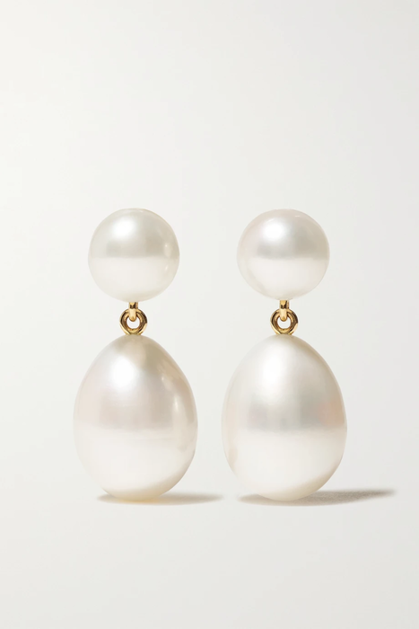 유럽직배송 SOPHIE BILLE BRAHE Grand Venus L&#039;Eau 14-karat gold pearl earrings 10163292708173510