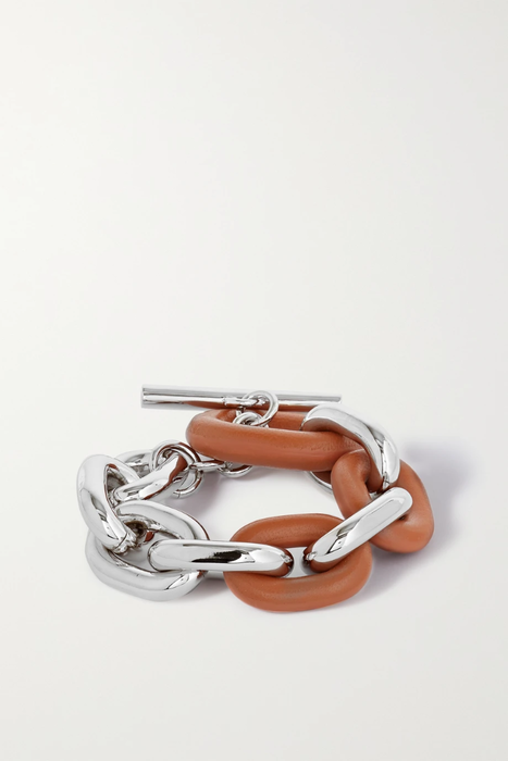 유럽직배송 파코라반 팔찌 PACO RABANNE Silver-tone and leather bracelet 560971905088205
