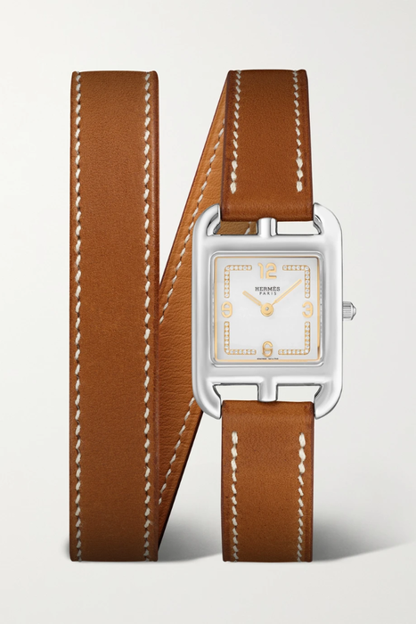 유럽직배송 HERMÈS TIMEPIECES Cape Cod Fil D&#039;Or stainless steel, leather and diamond watch 6630340699184505