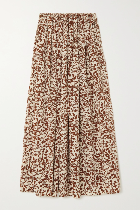 유럽직배송 마티유 스커트 MATTEAU + NET SUSTAIN floral-print mulberry silk-crepe maxi skirt 23841192565741850