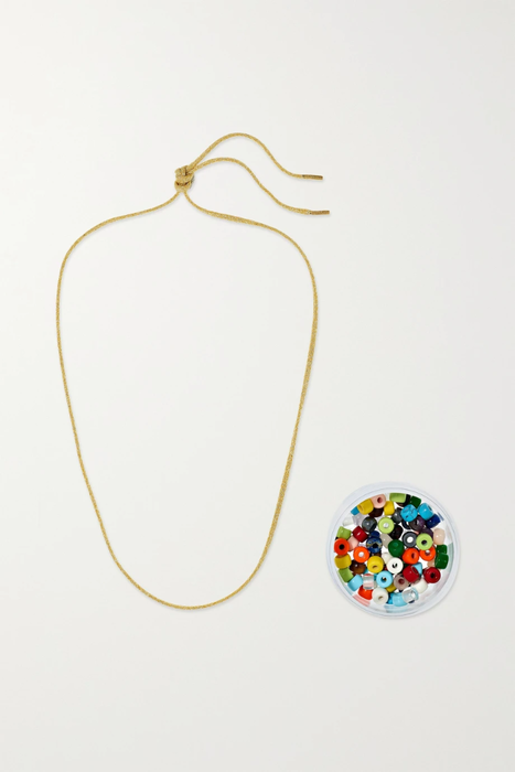 유럽직배송 캐롤리나부치 목걸이 CAROLINA BUCCI FORTE Beads 18-karat gold and Lurex multi-stone necklace kit 665933302785235