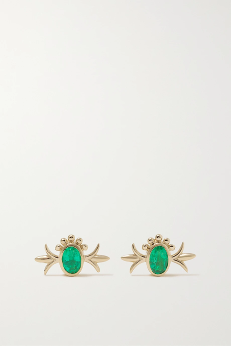 유럽직배송 MARLO LAZ Squash Blossom 14-karat gold aquamarine earrings 29419655932612033