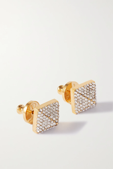 유럽직배송 발렌티노 VALENTINO Valentino Garavani gold-tone crystal earrings 16114163150744285