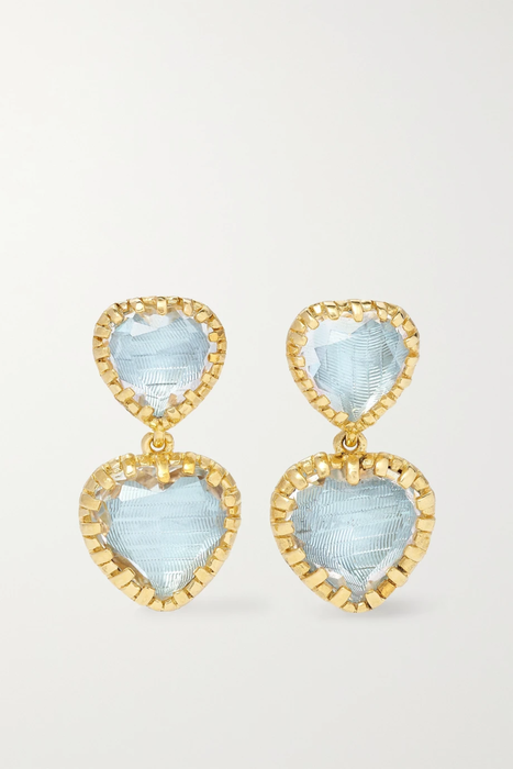 유럽직배송 LARKSPUR &amp; HAWK Valentina 18-karat gold-dipped quartz earrings 16114163150907335