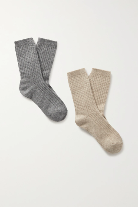 유럽직배송 SKIN Set of two waffle-knit cashmere-blend socks 24665545640646995