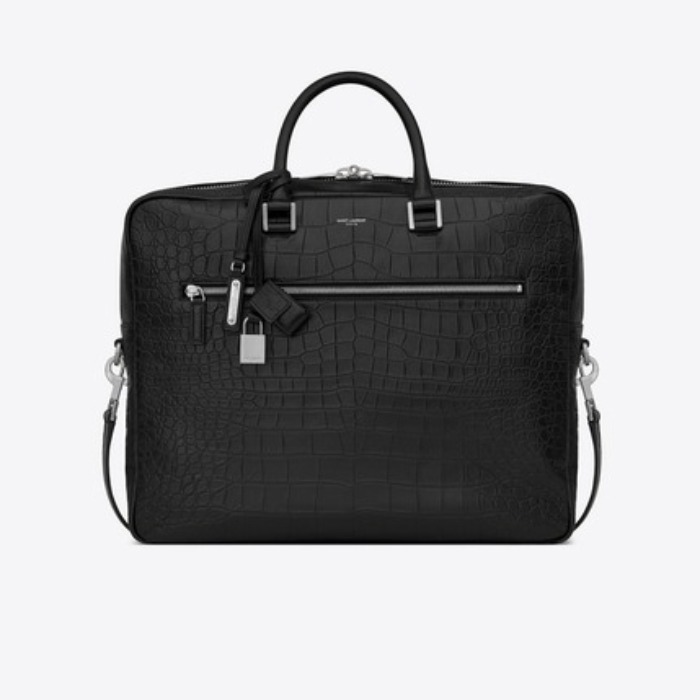 유럽직배송 입생로랑 SAINT LAURENT Sac de Jour Large briefcase in crocodile embossed leather  5287440Q50E1000