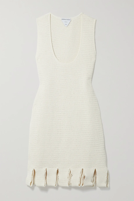 유럽직배송 보테가베네타 BOTTEGA VENETA Open-knit cotton-blend mini dress 2204324140610033