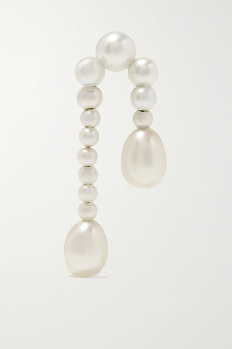 유럽직배송 소피빌리브라헤 싱글 귀걸이 SOPHIE BILLE BRAHE Petite Splash Nuit 14-karat gold pearl single earring 10163292708173512