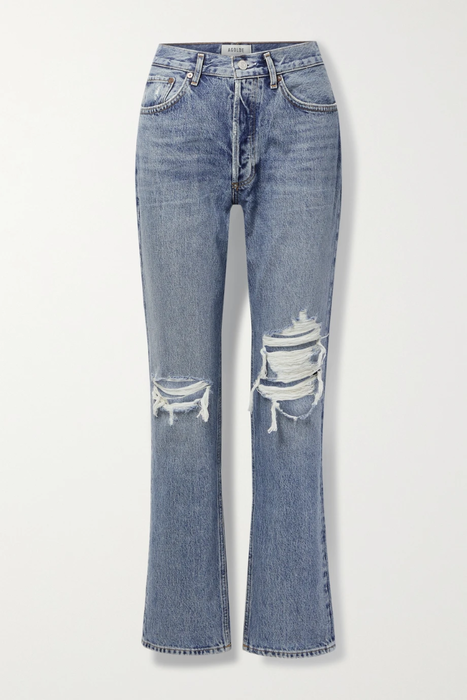 유럽직배송 에이골디 AGOLDE Lana distressed mid-rise organic jeans 27086482323058880