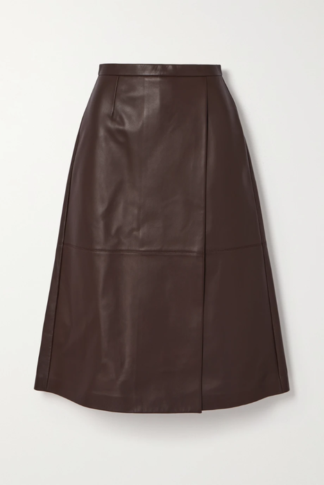 유럽직배송 마이클코어스콜렉션 MICHAEL KORS COLLECTION Wrap-effect leather skirt 13452677153105834