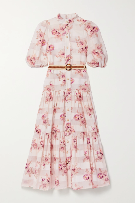 유럽직배송 짐머만 셔츠원피스 ZIMMERMANN Rosa belted floral-print cotton and silk-blend jacquard midi shirt dress 24772899113571756