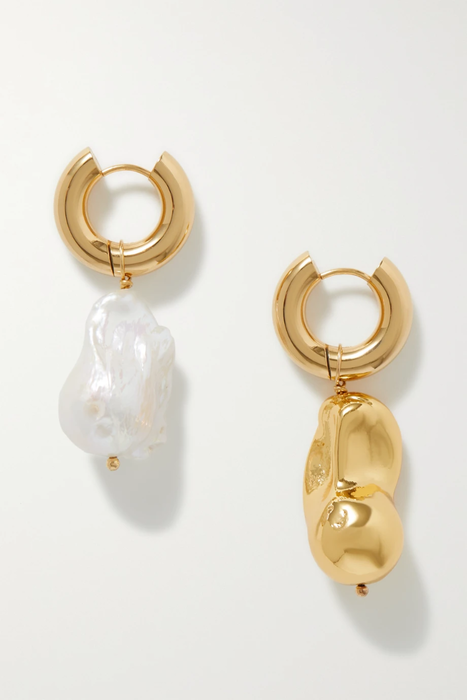 유럽직배송 타임리스펄리 귀걸이 TIMELESS PEARLY Gold-tone pearl hoop earrings 25185454457237822