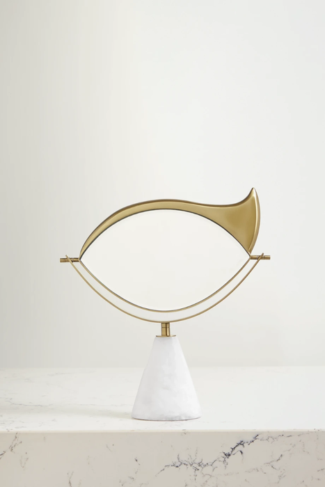 유럽직배송 L&#039;OBJET + Lito gold-plated porcelain marble vanity mirror 11452292645750103