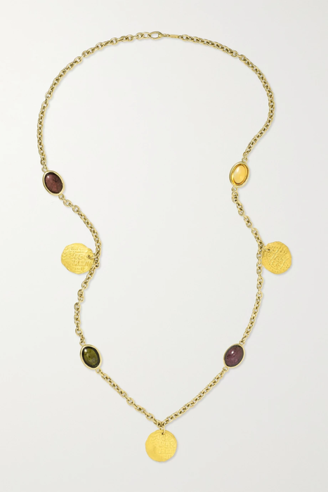 유럽직배송 두비니 목걸이 DUBINI 18-karat gold, tourmaline and citrine necklace 20346390235914541