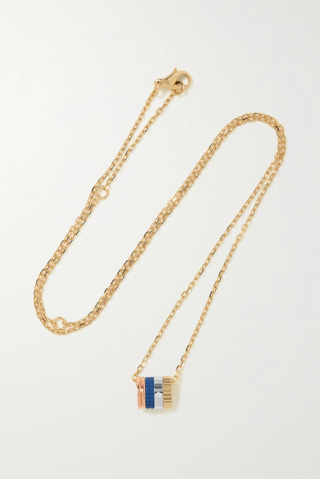 유럽직배송 부쉐론 목걸이 BOUCHERON Quatre Blue Edition 18-karat yellow, white and rose gold, ceramic and diamond necklace 11452292645161192