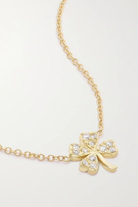 유럽직배송 제니퍼메이어 목걸이 JENNIFER MEYER Mini Clover 18-karat gold diamond necklace 32027475399422037