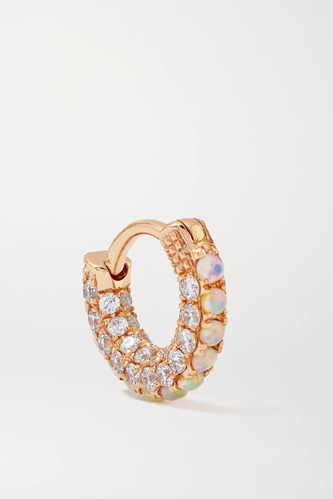 유럽직배송 마리아타쉬 귀걸이 MARIA TASH 5mm 18-karat rose gold, opal and diamond hoop earring 30828384629495198