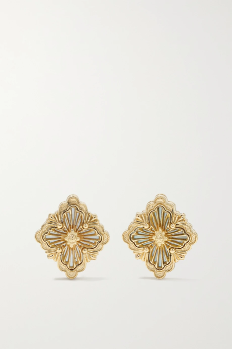 유럽직배송 부첼라티 귀걸이 BUCCELLATI Opera Tulle 18-karat gold enamel earrings 2204324140909893