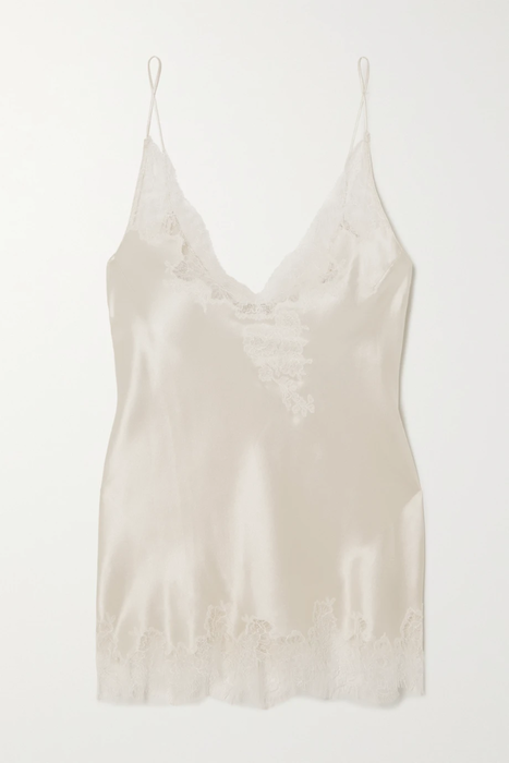 유럽직배송 카린길슨 CARINE GILSON Chantilly lace-trimmed silk-satin camisole 29419655932477512