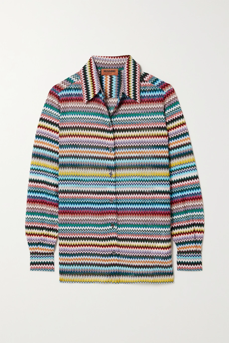 유럽직배송 미쏘니 MISSONI Metallic striped crochet-knit shirt 25185454456045952