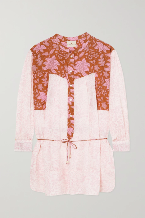 유럽직배송 HANNAH ARTWEAR Apollo paneled floral-print cotton-voile mini dress 24772899113590573