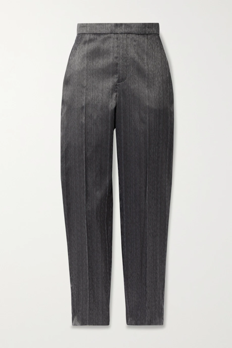 유럽직배송 생로랑 팬츠 SAINT LAURENT Textured silk-blend satin-jacquard tapered pants 22527730566256357