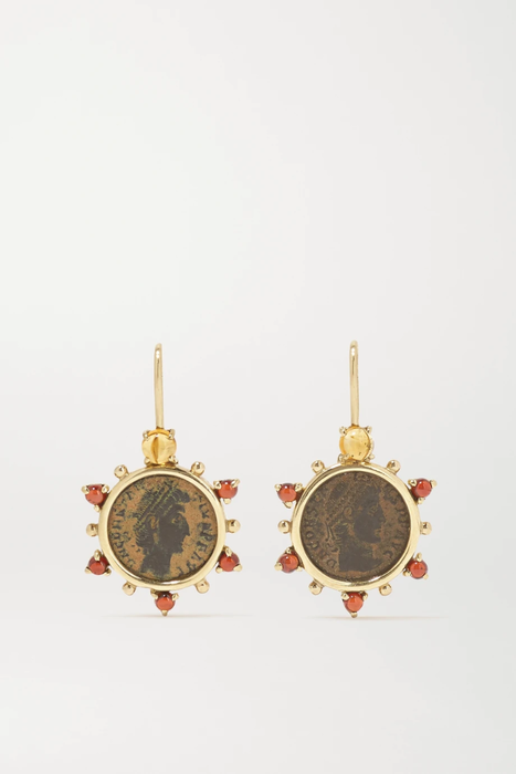 유럽직배송 두비니 귀걸이 DUBINI Empress 18-karat gold, citrine and garnet earrings 17476499599303406