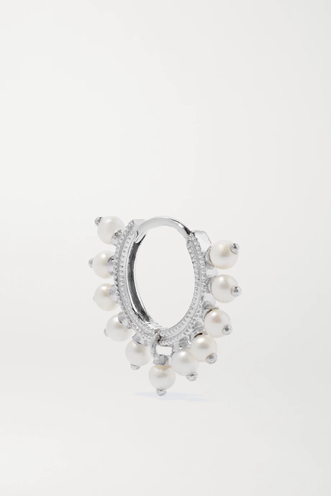 유럽직배송 마리아타쉬 귀걸이 MARIA TASH 8mm 14-karat white gold pearl hoop earring 16301891330607169