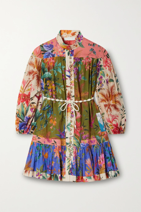 유럽직배송 짐머만 미니원피스 ZIMMERMANN Tropicana belted patchwork floral-print cotton-voile mini dress 24772899113563820