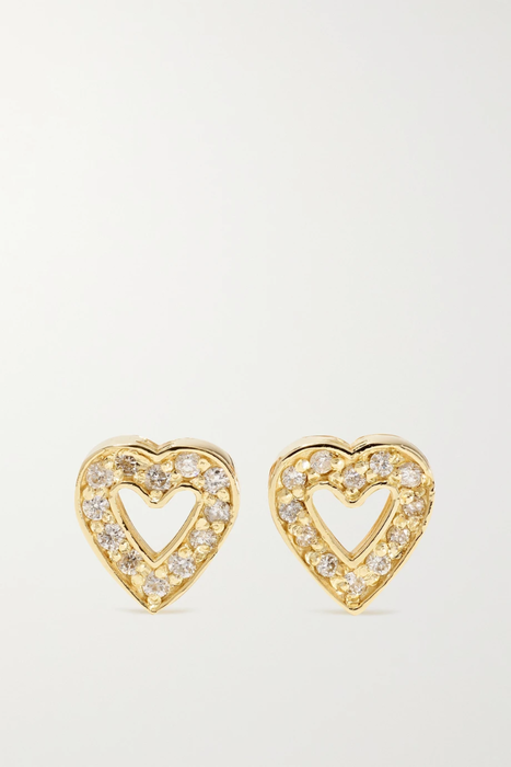 유럽직배송 제니퍼메이어 귀걸이 JENNIFER MEYER Mini Open Heart 18-karat gold diamond earrings 665933302785589