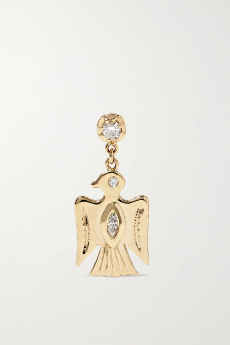 유럽직배송 잭키에이슈 귀걸이 JACQUIE AICHE Sophia Thunderbird 14-karat gold diamond single earring 17411127376974825