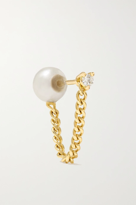유럽직배송 델피나델레트레즈 귀걸이 DELFINA DELETTREZ Convertible 18-karat gold, pearl and diamond earring 4394988609120561