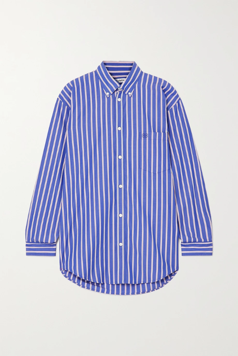 유럽직배송 발렌시아가 BALENCIAGA Oversized striped cotton-poplin shirt 22527730566233100