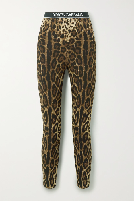 유럽직배송 돌체앤가바나 DOLCE &amp; GABBANA Diva leopard-print stretch-silk crepe leggings 11452292646030329