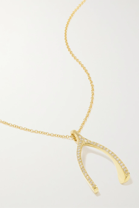 유럽직배송 제니퍼메이어 목걸이 JENNIFER MEYER Wishbone 18-karat gold diamond necklace 32027475399422045