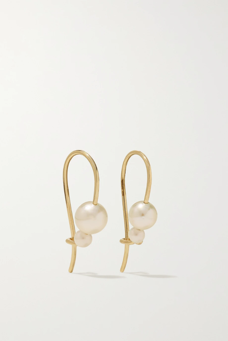 유럽직배송 미즈키 귀걸이 MIZUKI 14-karat gold pearl earrings 4394988609284078