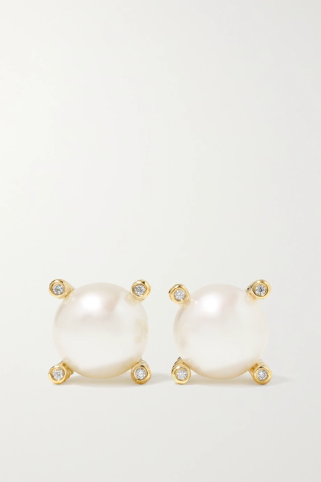 유럽직배송 데이비드율만 귀걸이 DAVID YURMAN 18-karat gold, pearl and diamond earrings 15546005222362660