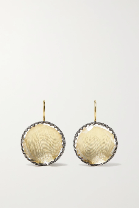 유럽직배송 LARKSPUR &amp; HAWK Olivia Button rhodium-dipped quartz earrings 24062987016821352