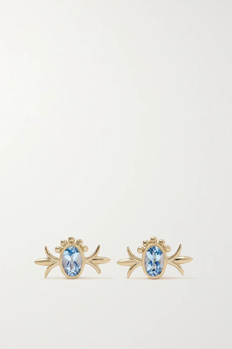 유럽직배송 MARLO LAZ Squash Blossom 14-karat gold aquamarine earrings 29419655932612038