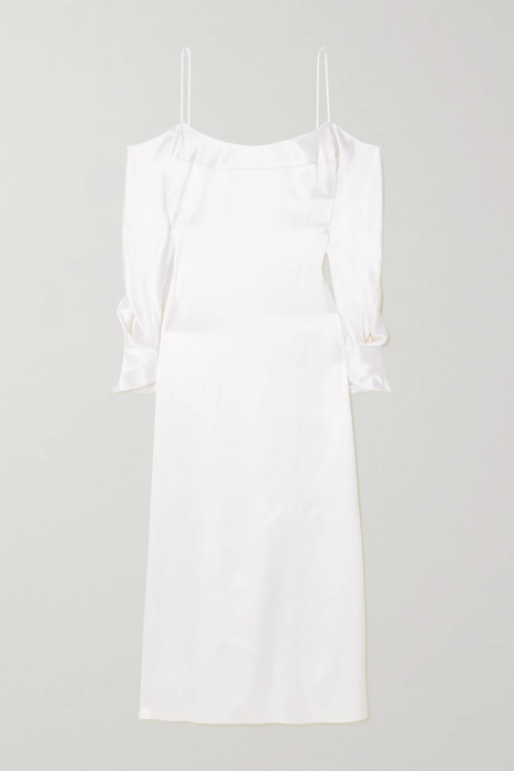 유럽직배송 갈방 GALVAN Valencia cold-shoulder silk-satin maxi dress 6630340699192311