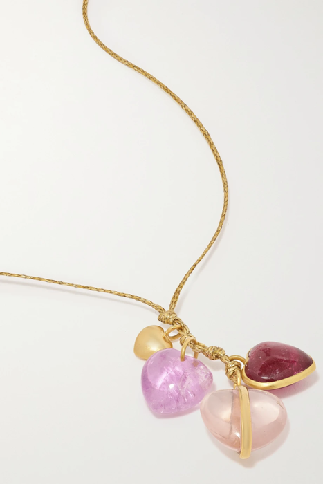 유럽직배송 피파스몰 목걸이 PIPPA SMALL 18-karat gold, cord and multi-stone necklace 16114163150534219